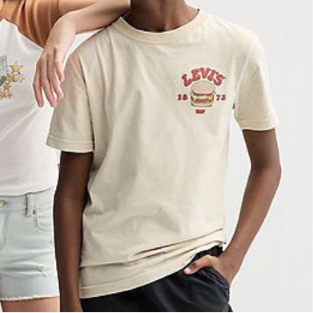 Levi’s Boys Hamburger Burger Logo Short Sleeve Tee Shirt - Picture 6 of 6